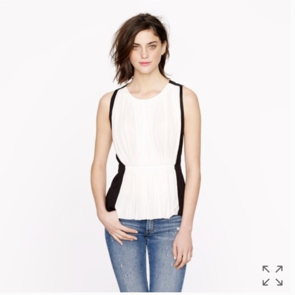 J. Crew Accordian Pleat color block top, sz XXS